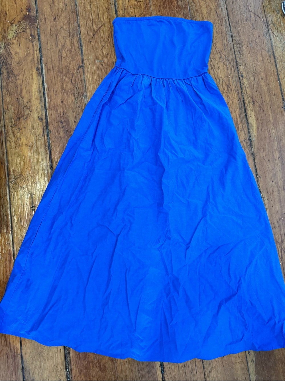 Strapless Casual Maxi Dress in Royal Blue